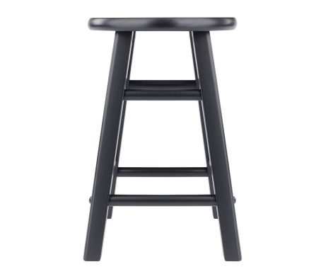 Element 2-Pc Square Legs Dining Stool Set, Black Finish