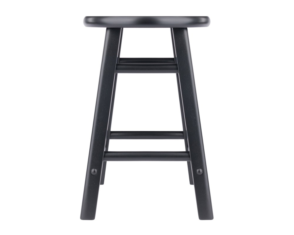 Element 2-Pc Square Legs Dining Stool Set, Black Finish