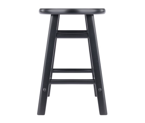 Element 2-Pc Square Legs Dining Stool Set, Black Finish