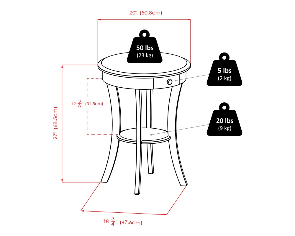 Sasha Accent Table, Black