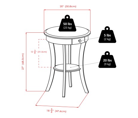 Sasha Accent Table, Black