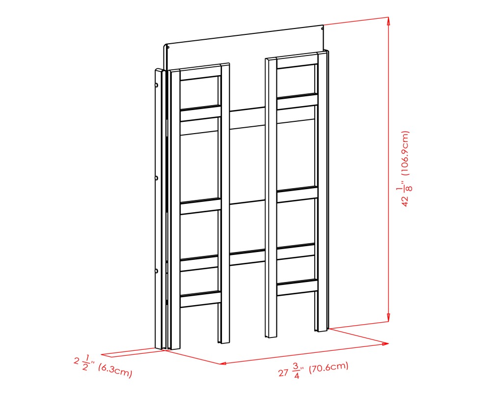 Torino 3-Pc Foldable Shelf with 2 Foldable Fabric Baskets, Black
