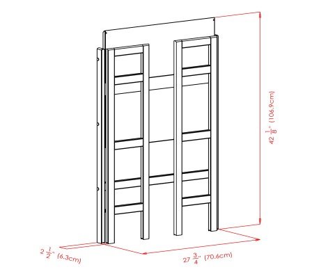 Torino 3-Pc Foldable Shelf with 2 Foldable Fabric Baskets, Black