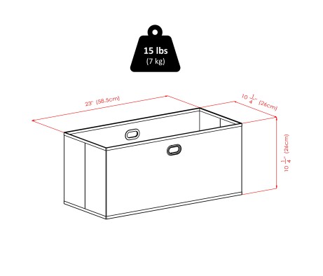 Torino 3-Pc Foldable Shelf with 2 Foldable Fabric Baskets, Black