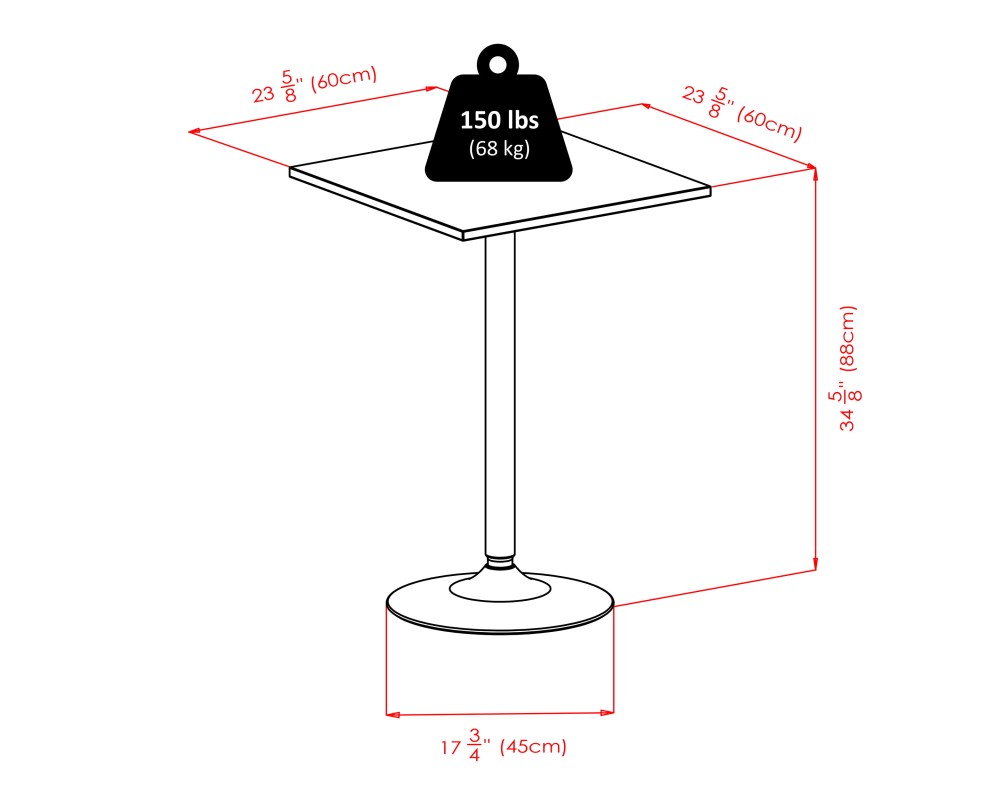 Obsidian 3-Pc Square Counter Height Table with 2 Square Leg Counter Stools, Black