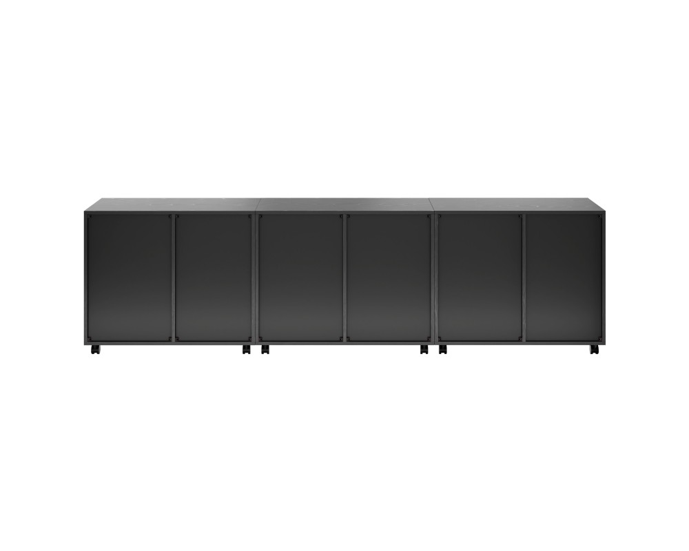 Halifax 3-Pc Cabinet Set with File Drawer, Black Finish