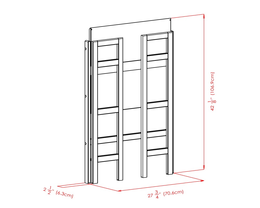 Torino 3-Pc Foldable Shelf with 2 Foldable Fabric Baskets, Black and Chocolate