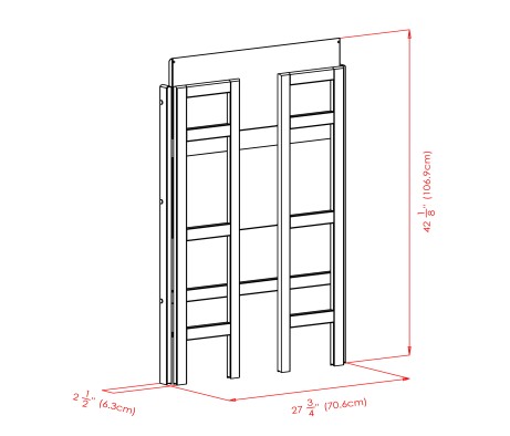 Torino 3-Pc Foldable Shelf with 2 Foldable Fabric Baskets, Black and Chocolate