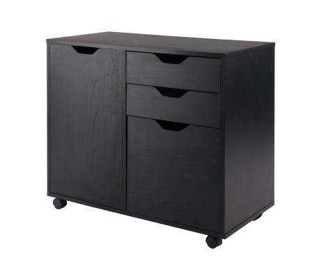 Halifax 2-Section Mobile Filing Cabinet, Black