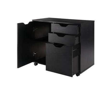 Halifax 2-Section Mobile Filing Cabinet, Black