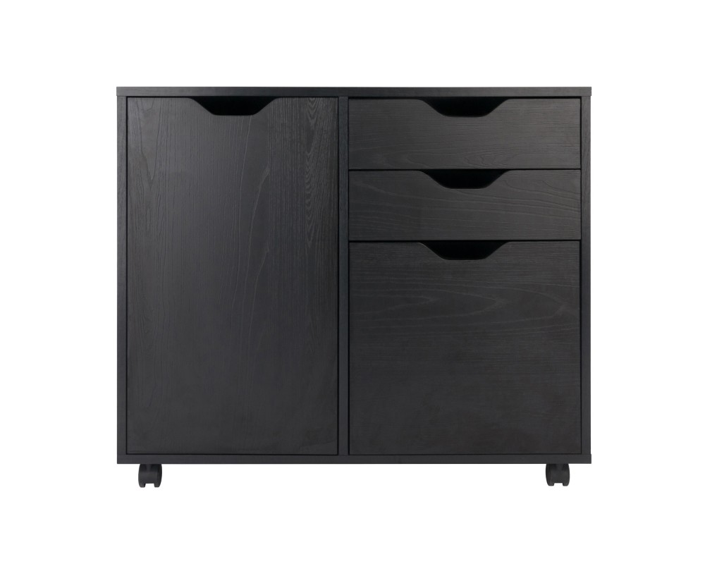 Halifax 2-Section Mobile Filing Cabinet, Black