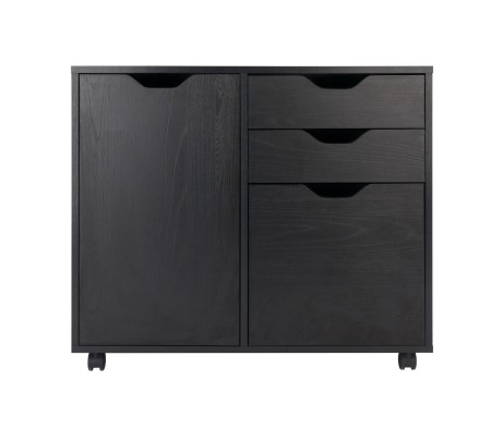 Halifax 2-Section Mobile Filing Cabinet, Black