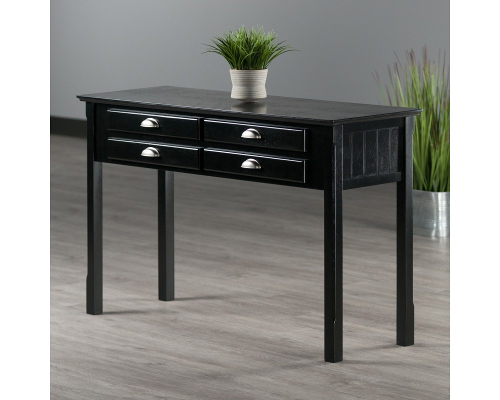 Timber Console Table, Black