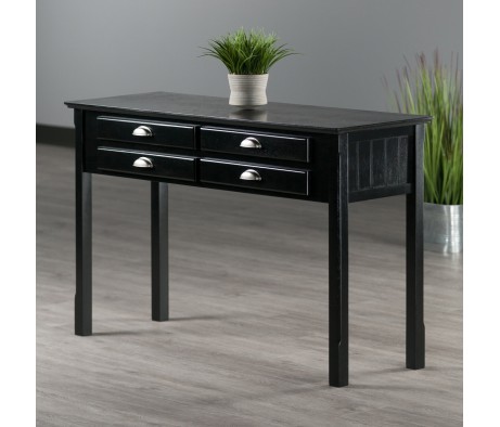 Timber Console Table, Black