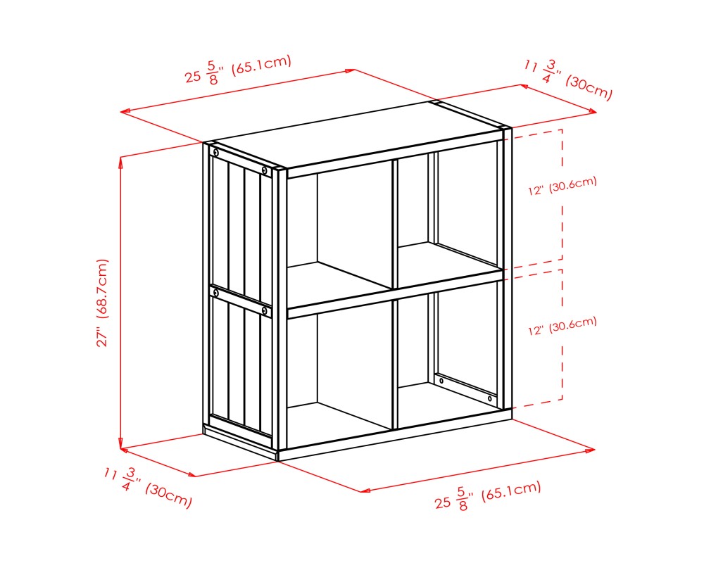 Timothy 5-Pc 2x2 Storage Shelf with 4 Foldable Fabric Baskets, Black and Chocolate