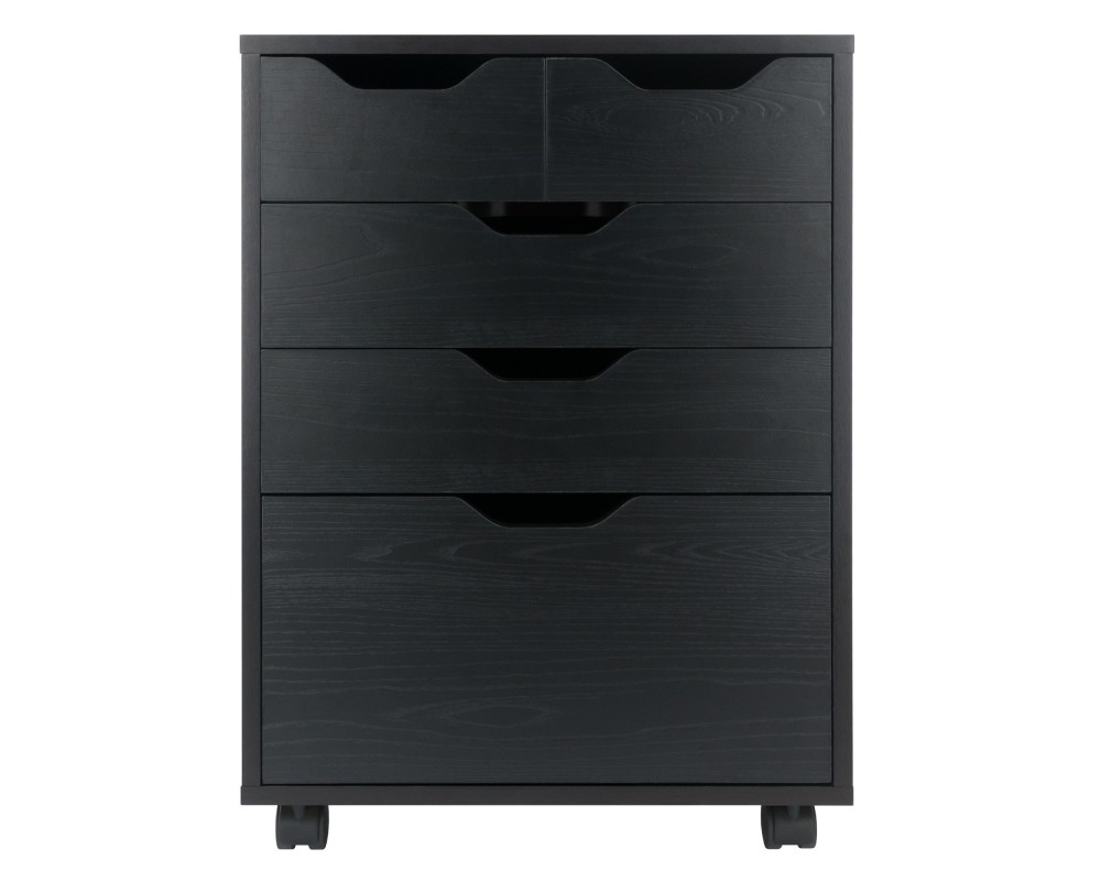 Winsome Halifax Bins & Drawers Mobile Storage Cabinet, for Home Office, Black