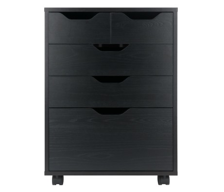 Winsome Halifax Bins & Drawers Mobile Storage Cabinet, for Home Office, Black