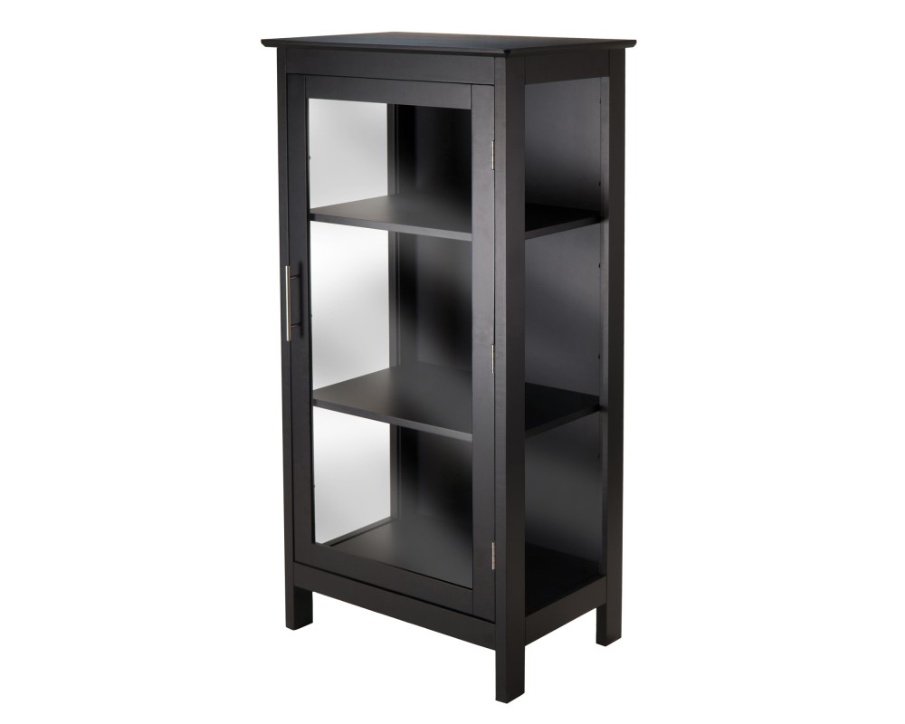 Poppy Display Cabinet with Glass Door, Black