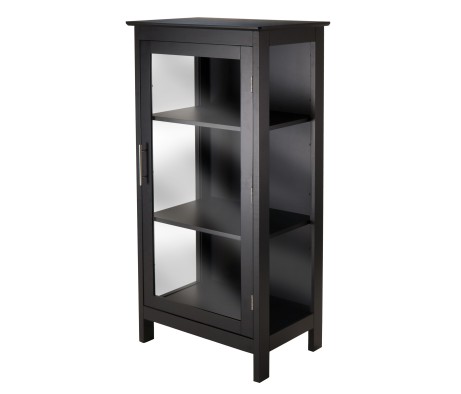 Poppy Display Cabinet with Glass Door, Black