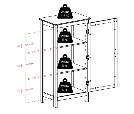 Poppy Display Cabinet with Glass Door, Black