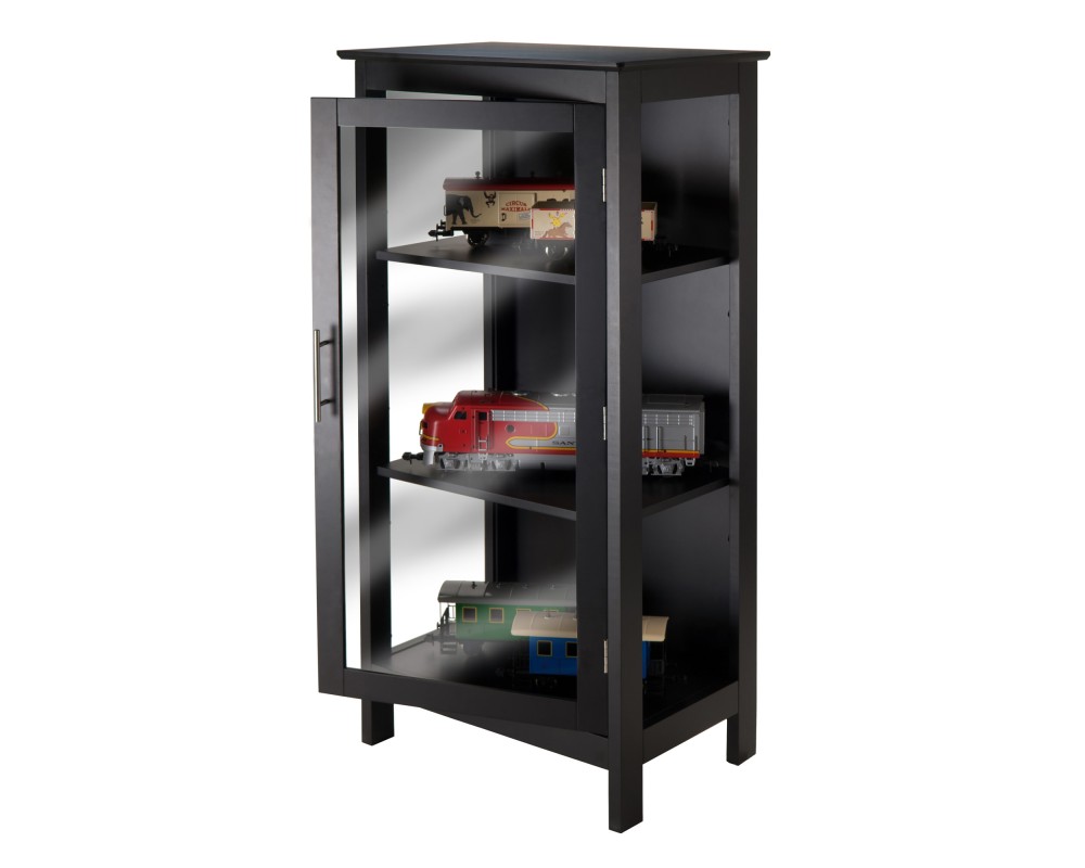 Poppy Display Cabinet with Glass Door, Black