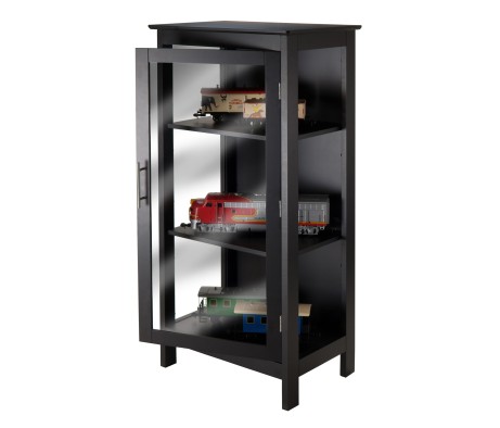 Poppy Display Cabinet with Glass Door, Black