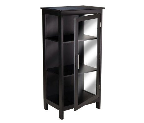 Poppy Display Cabinet with Glass Door, Black