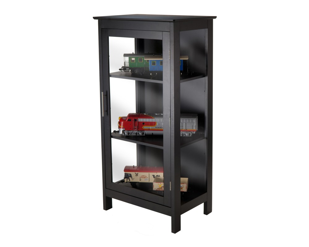 Poppy Display Cabinet with Glass Door, Black