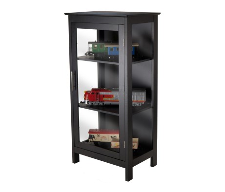 Poppy Display Cabinet with Glass Door, Black
