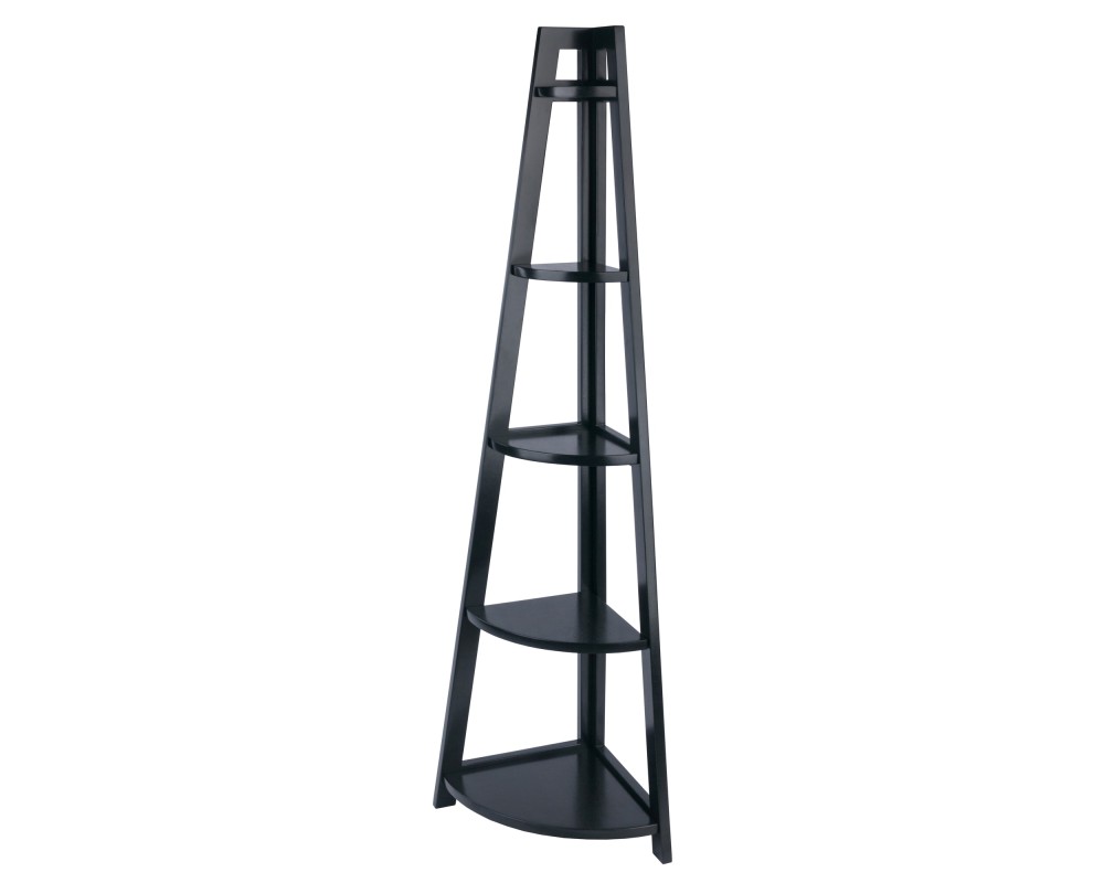 Adam 5-Tier A-Frame Corner Shelf, Black