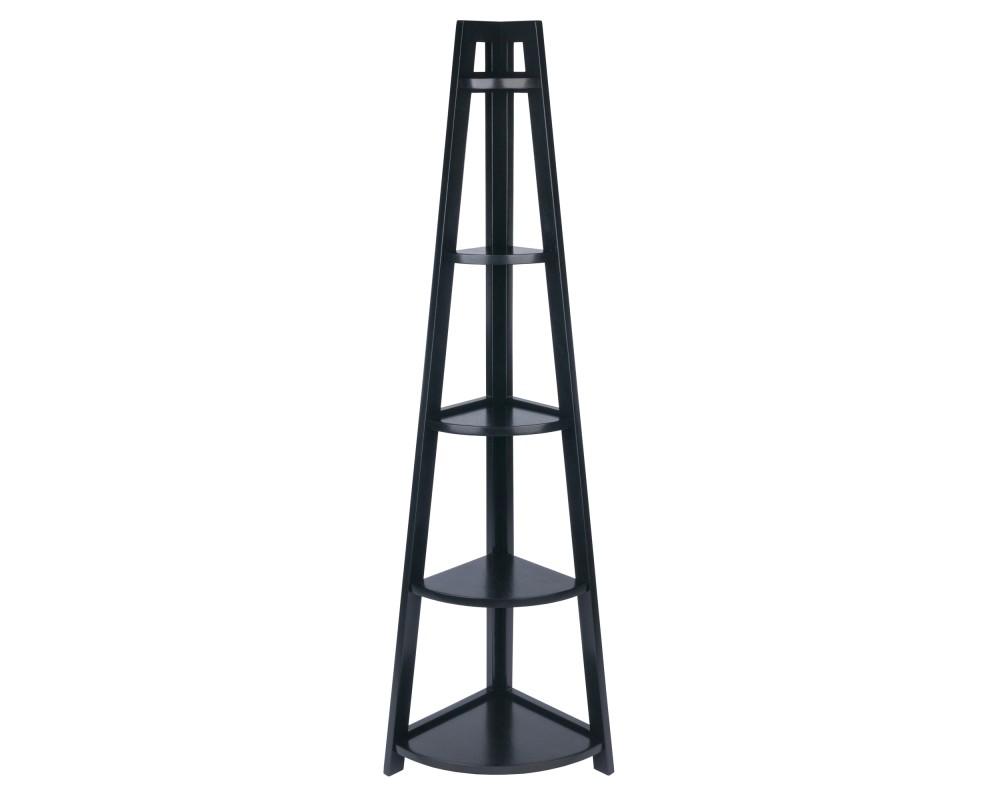 Adam 5-Tier A-Frame Corner Shelf, Black