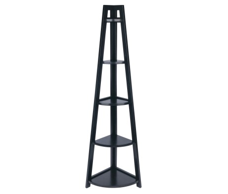 Adam 5-Tier A-Frame Corner Shelf, Black