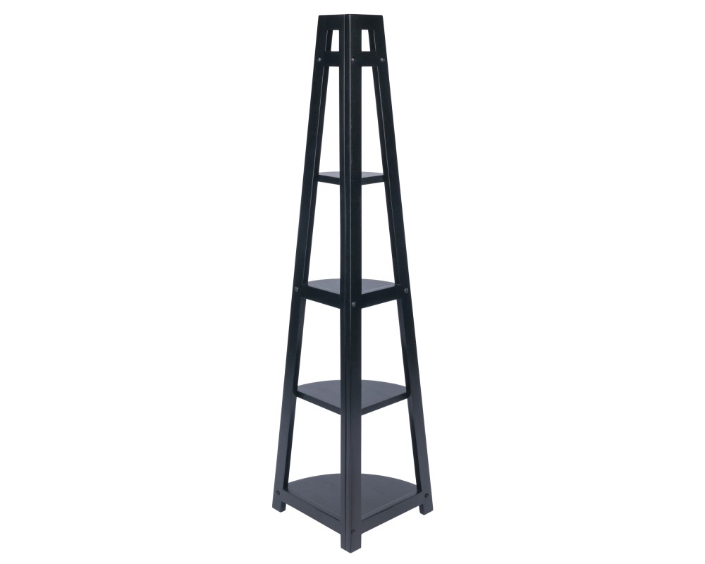 Adam 5-Tier A-Frame Corner Shelf, Black
