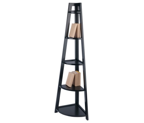 Adam 5-Tier A-Frame Corner Shelf, Black