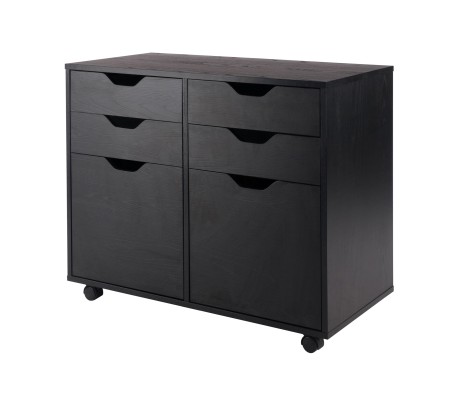Halifax 2-Door, 4-Drawer Mobile Cabinet, Black