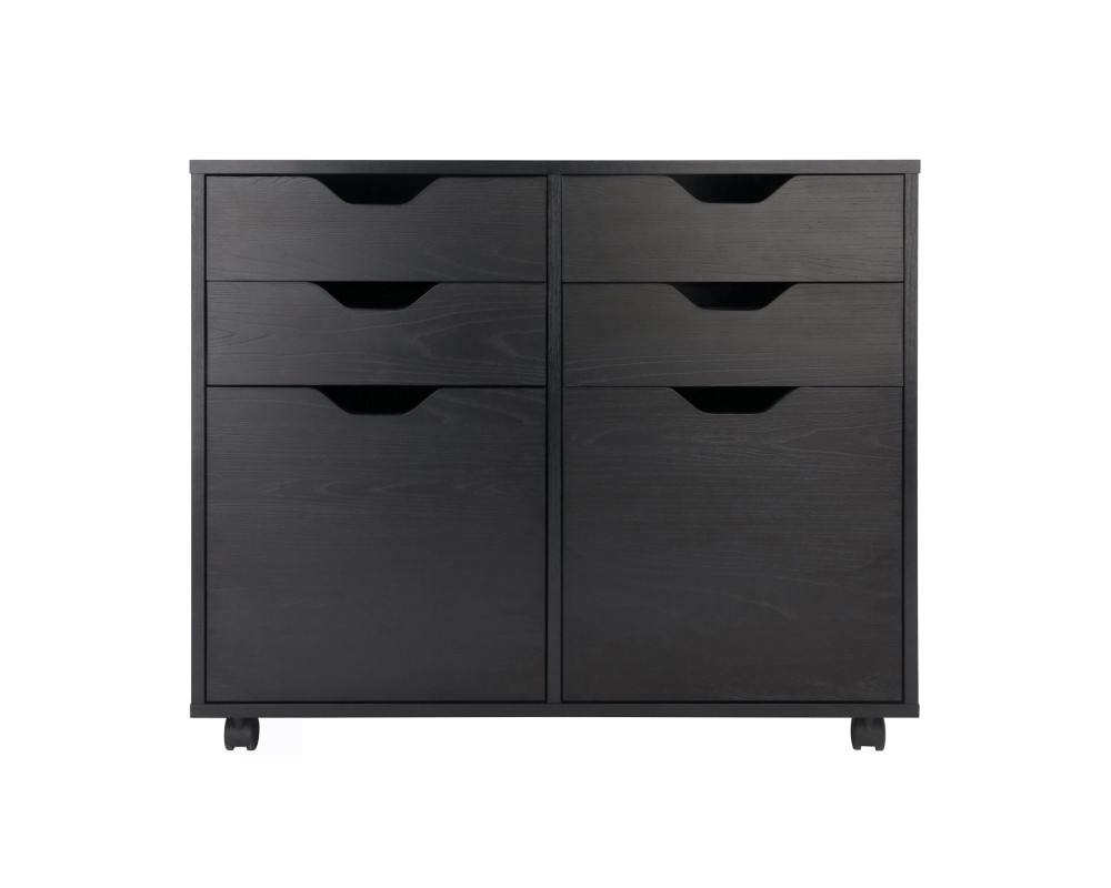 Halifax 2-Door, 4-Drawer Mobile Cabinet, Black