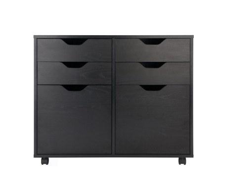 Halifax 2-Door, 4-Drawer Mobile Cabinet, Black
