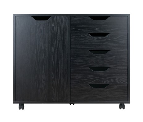 Halifax 5-Drawer, Side Storage Mobile Cabinet 20630, Black