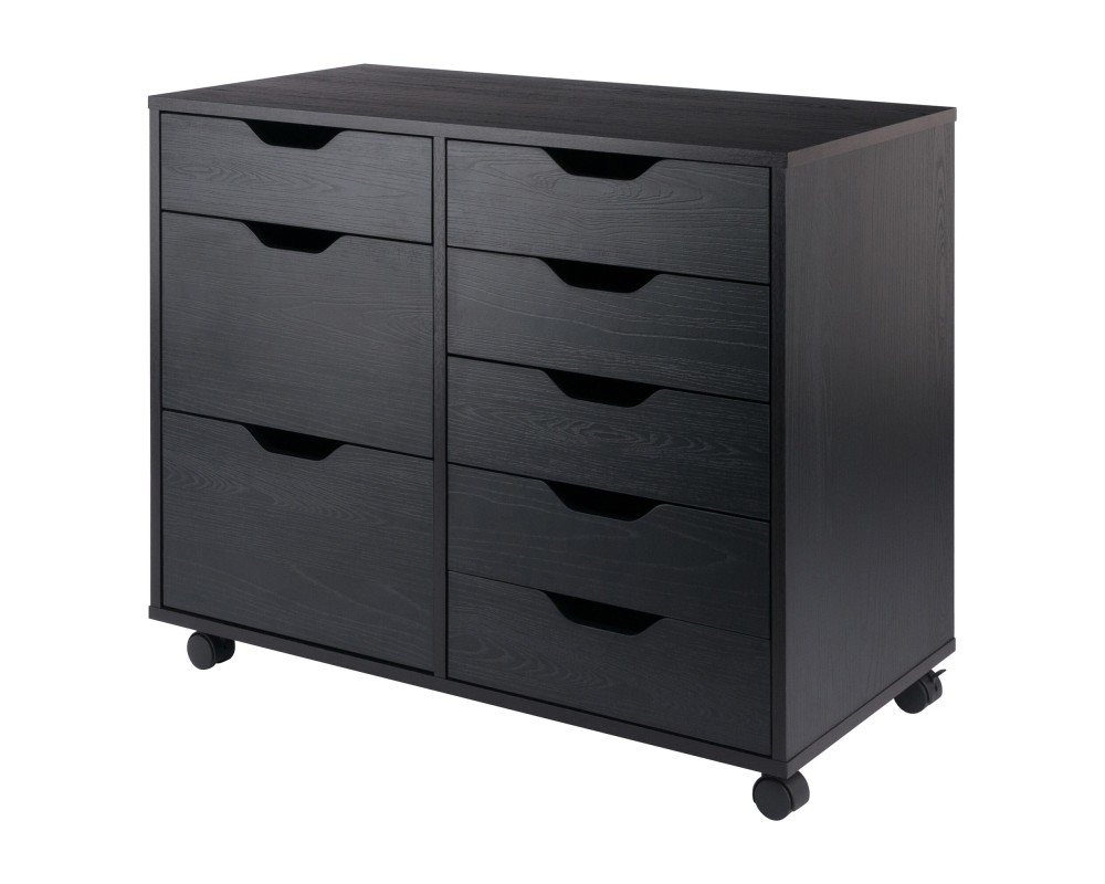 Halifax 6-Drawer Multi-Storage Mobile Cabinet, Black