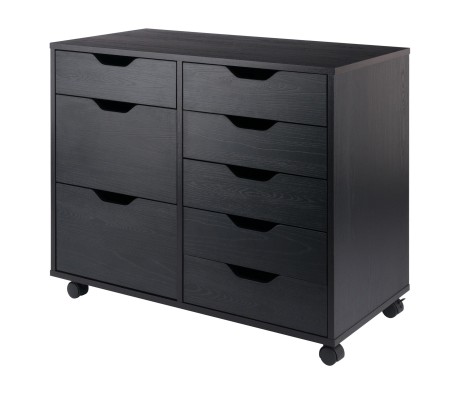 Halifax 6-Drawer Multi-Storage Mobile Cabinet, Black
