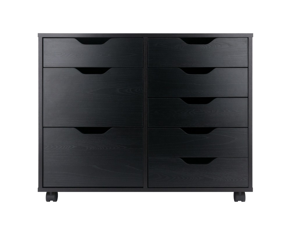 Halifax 6-Drawer Multi-Storage Mobile Cabinet, Black