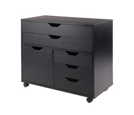 Halifax 3-Section Multi-Storage Mobile Cabinet, Black