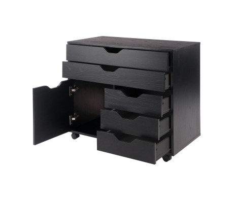Halifax 3-Section Multi-Storage Mobile Cabinet, Black