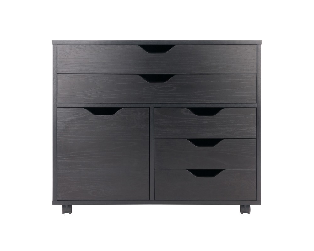 Halifax 3-Section Multi-Storage Mobile Cabinet, Black