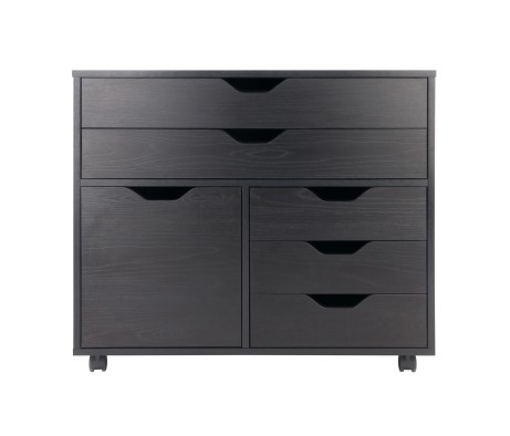 Halifax 3-Section Multi-Storage Mobile Cabinet, Black