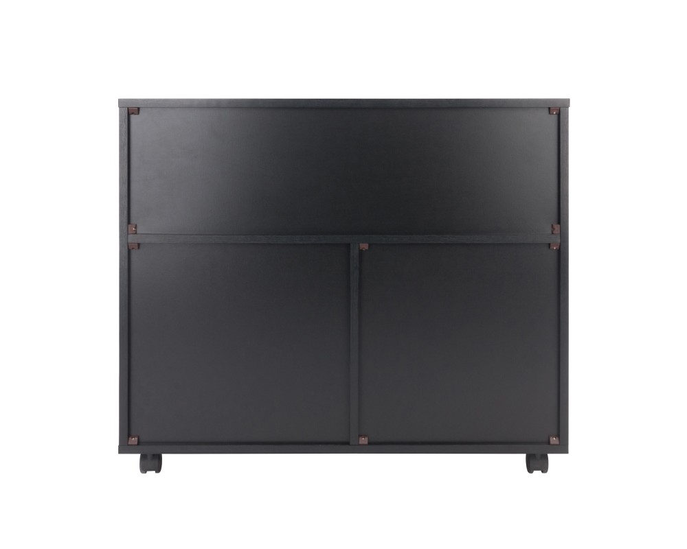 Halifax 3-Section Multi-Storage Mobile Cabinet, Black