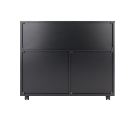 Halifax 3-Section Multi-Storage Mobile Cabinet, Black