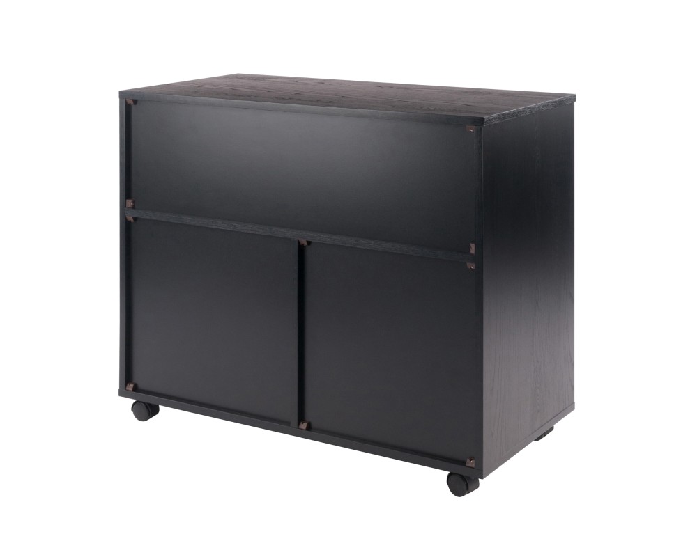Halifax 3-Section Multi-Storage Mobile Cabinet, Black