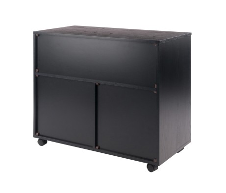 Halifax 3-Section Multi-Storage Mobile Cabinet, Black