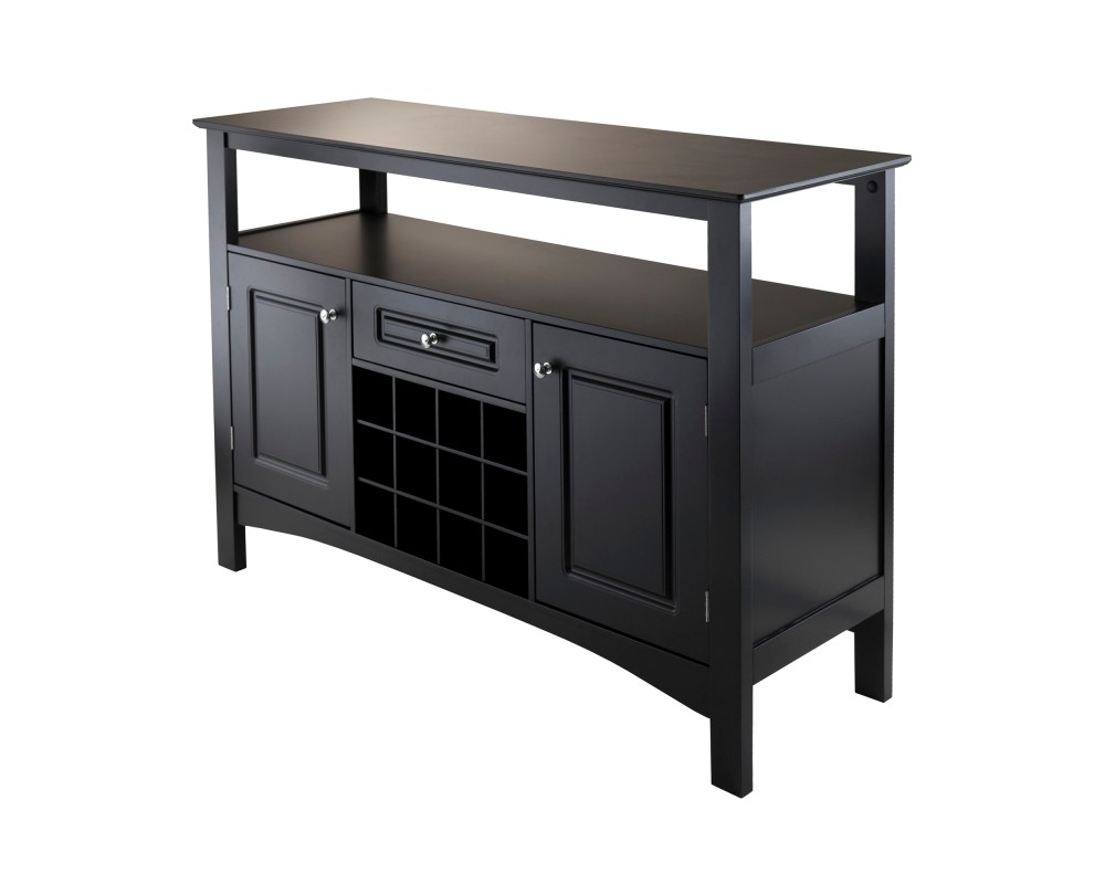 Jasper Buffet Wine Cabinet, 46' Wide, 32' High, Black